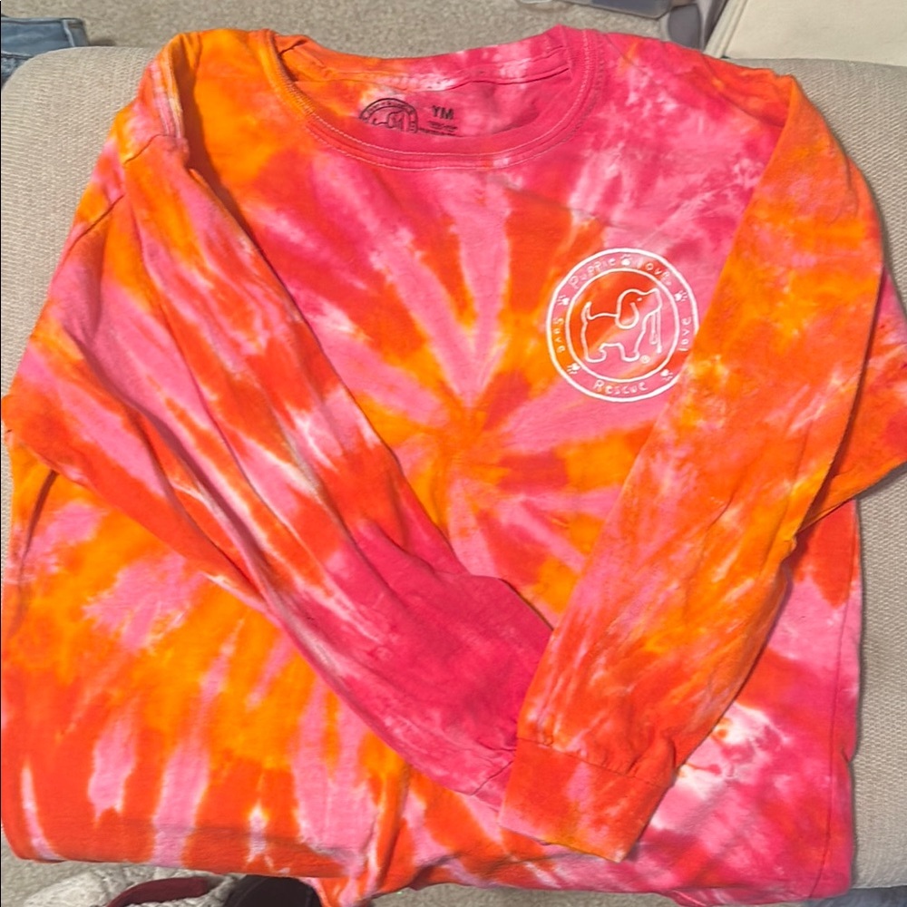 Puppie Love Tie-Dye Long Sleeve Kids Shirt